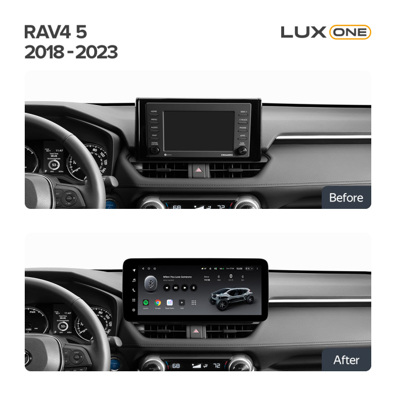 Android head unit Teyes LUX ONE 6+128 Gb Toyota RAV4 5 XA50 2018-2023 12.3" (L2)