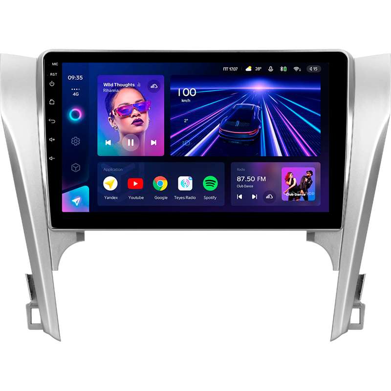 Oryginalna odtwarzacz multimedialny Teyes CC3 4+32 GB do Toyota Camry XV70 (50, 55) 2011–2014 (wersja B), 10 cali.