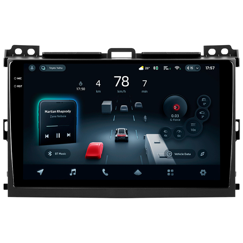 Android head unit Teyes CC4 Pro 8+128 Gb Toyota Land Cruiser Prado 120 3 III For Lexus GX470 GX 470 J120 2002-2009 (F1) (A) 9" 2k