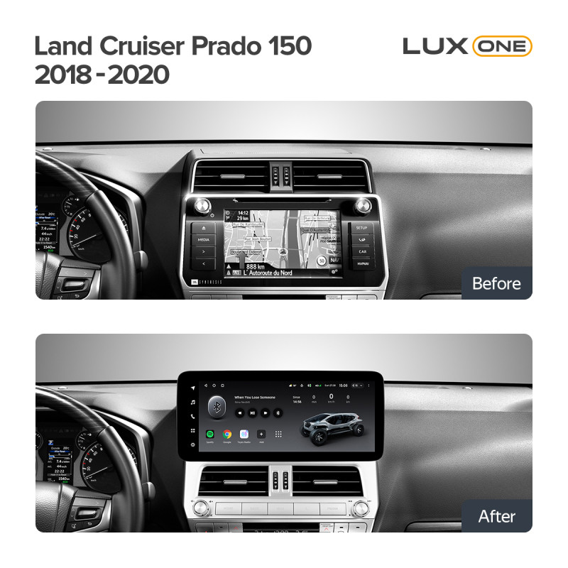 Android head unit Teyes LUX ONE 4+32 Gb Toyota Land Cruiser Prado 150 2018-2020 12.3" (L3)