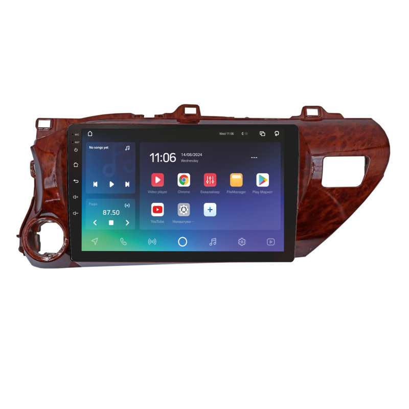 Android head unit SIGMA X10432 ANDROID 10 4+32 Gb 4G DSP Toyota Hilux Pick Up AN120 2015-2020 Mahogany 10"