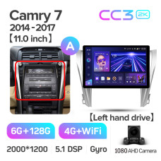 Štátní magnetofon Teyes CC3 6+128 GB pro Toyota Camry 7 XV 50 55 (2014–2017, verze A), 11
