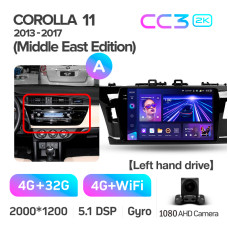 Android head unit Teyes CC3 4+32 Gb Toyota Corolla 11 Middle East 2013-2017 (A) 10" 2k