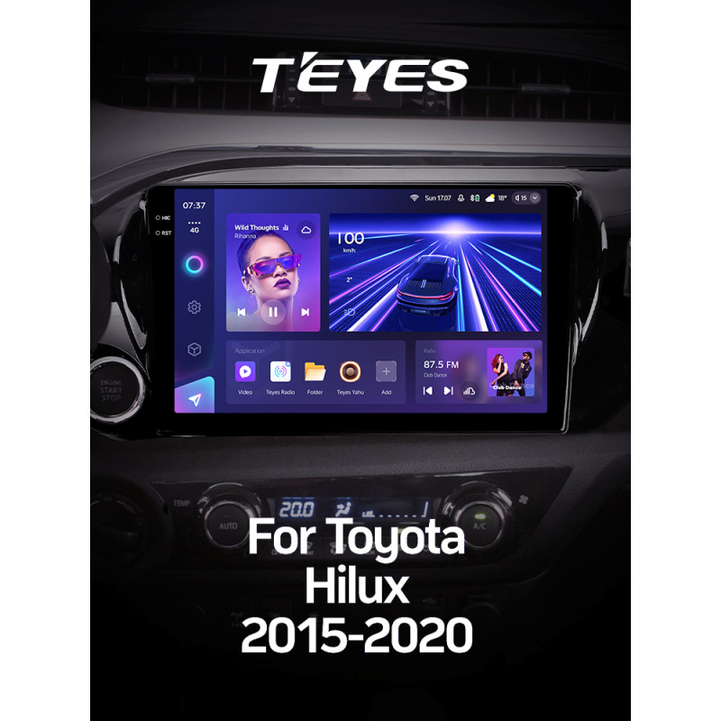 Štátní magnetofon Teyes CC3 6+128 GB pro Toyota Hilux Pick Up (AN120, 2015–2020), 10