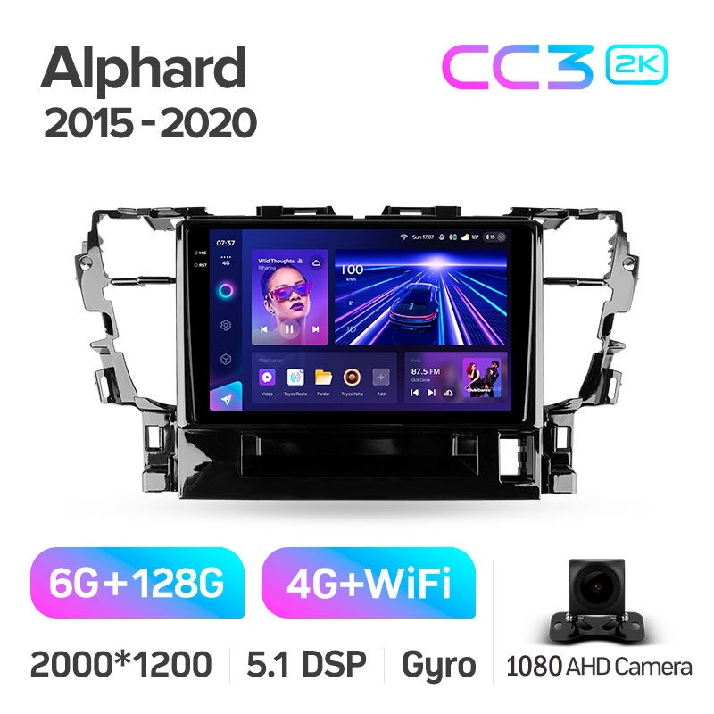 Android head unit Teyes CC3 6+128 Gb Toyota Alphard H30 2015-2020 10" 2k