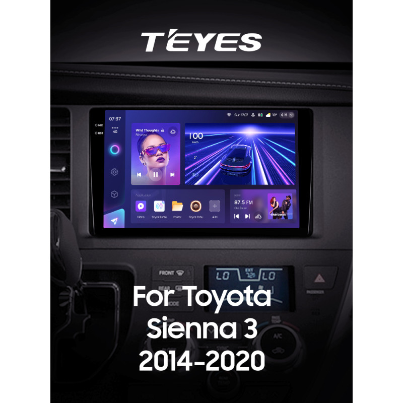 Android head unit Teyes CC3 4+32 Gb Toyota Sienna 3 XL30 2014 - 2020 9" 2k
