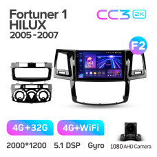 Android head unit Teyes CC3 4+32 Gb Toyota Fortuner 1 AN50 AN60 HILUX Revo Vigo (F2) 2005-2007 9" 2k