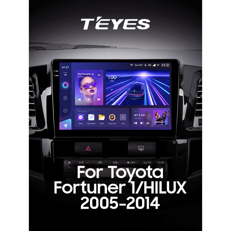 Android head unit Teyes CC3 4+64 Gb Toyota Fortuner 1 AN50 AN60 HILUX Revo Vigo (F1) 2008-2014 9" 2k