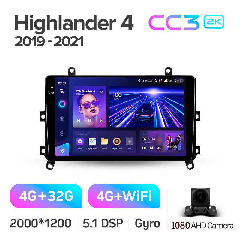 Stacja głośnikowa Teyes CC3 4+32 GB Toyota Highlander 4 XU70 (2019–2021), 9