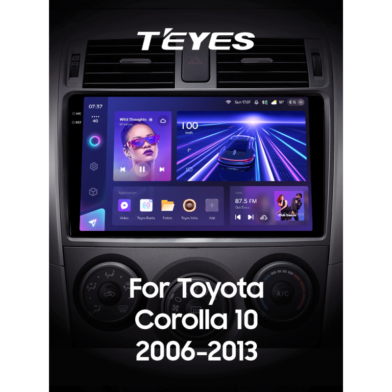 Android head unit Teyes CC3 4+64 Gb Toyota Corolla 10 E140 E150 2006-2013 (A) 9" 2k