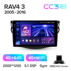 Android head unit Teyes CC3 4+64 Gb Toyota RAV4 3 XA30 (F1) 2005-2016 9" 2k