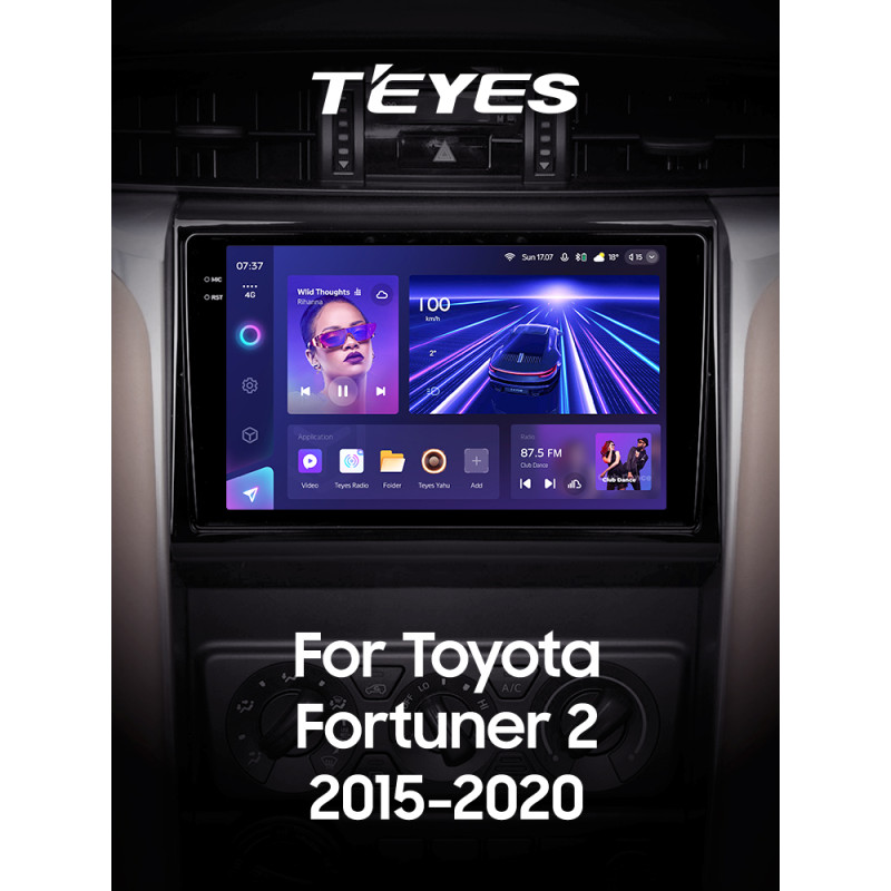 Android head unit Teyes CC3 4+32 Gb Toyota Fortuner 2 2015-2018 9" 2k