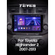 Festplatten-Magnetophon (Innenraum) Teyes CC3 4+64 GB für Toyota Highlander 2 (XU40, Baujahr 2007–2013, F1) mit 10