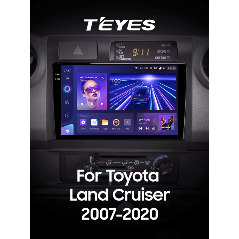 Estéreo de a bordo original Teyes CC3 6+128 GB con pantalla panorámica 360° para Toyota Land Cruiser 70 Series LC 79 (2007-2020), 9