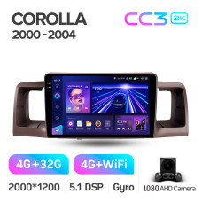 Android head unit Teyes CC3 4+32 Gb Toyota Corolla E130 E120 2000-2004 9" 2k