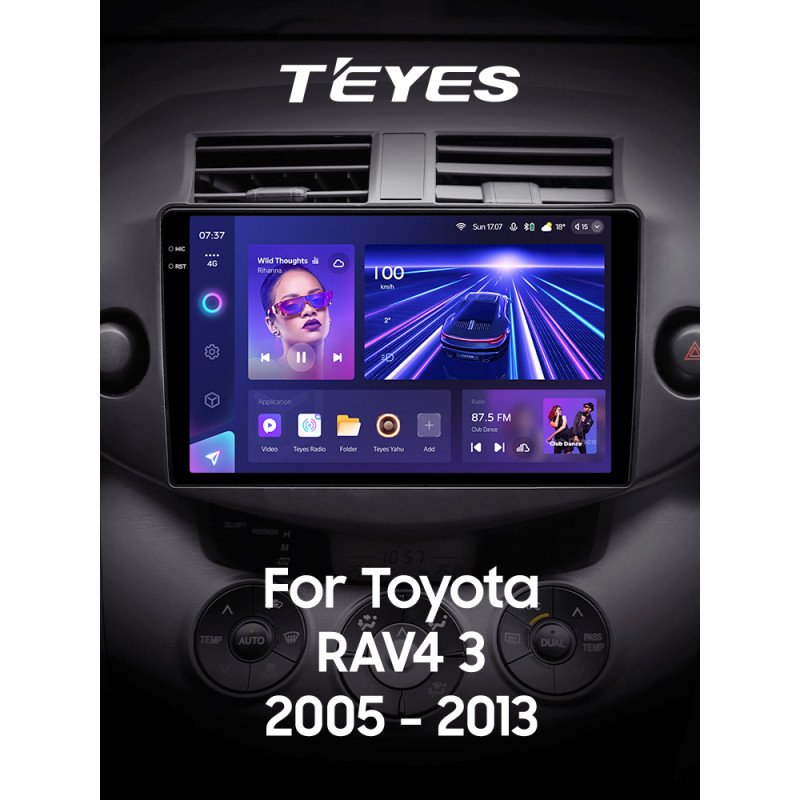 Android head unit Teyes CC3 4+64 Gb Toyota RAV4 3 XA30 (F2) 2005-2013 10" 2k