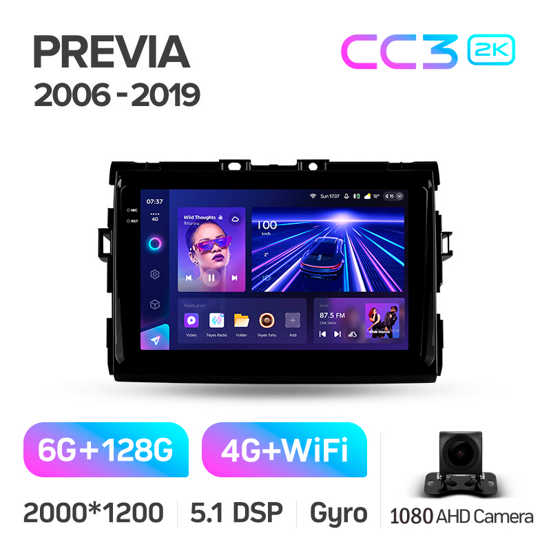 Štátní magnetofon Teyes CC3 6+128 GB Toyota Previa XR50 2006–2019, 9