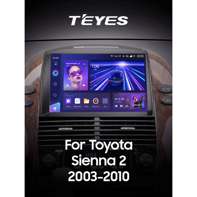 Android head unit Teyes CC3 4+32 Gb Toyota Sienna 2 II XL20 2003-2010 9" 2k