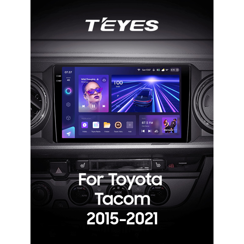 Festplatten-Multimediaanlage Teyes CC3 6+128 GB für Toyota Tacoma (N300, Baujahr 2015–2021, F1) – 9 Zoll, 2K.