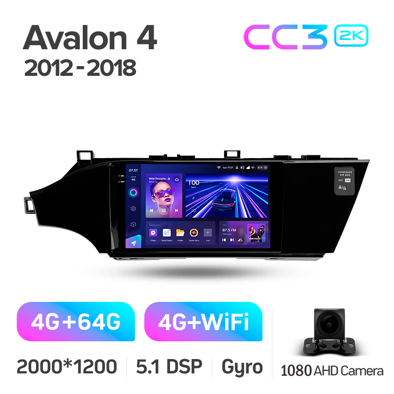 Android head unit Teyes CC3 4+64 Gb Toyota Avalon 4 IV XX40 2012 - 2018 9" 2k (L1)