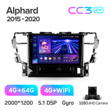 Android head unit Teyes CC3 4+64 Gb Toyota Alphard H30 2015-2020 10" 2k