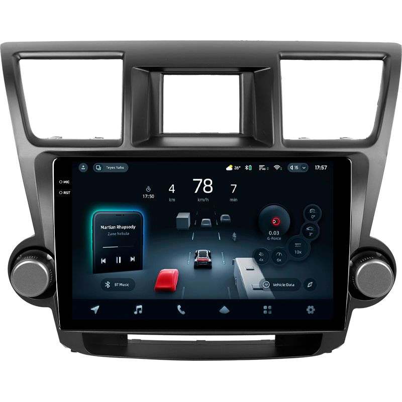 Android head unit Teyes CC4 Pro 8+128 Gb Toyota Highlander 2 XU40 2007-2013 (F1) 10" 2k