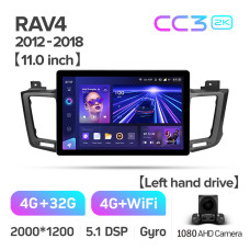Android head unit Teyes CC3 4+32 Gb Toyota RAV4 4 XA40 5 XA50 2012-2018 11" 2k