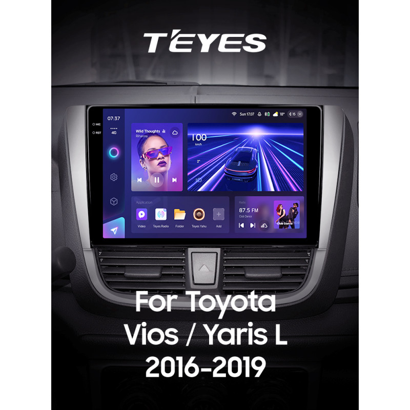 Android head unit Teyes CC3 6+128 Gb with 360° surround view° Toyota Vios Yaris L 2016-2019 10" 2k