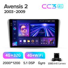 Android head unit Teyes CC3 4+32 Gb Toyota Avensis T250 2 II 2003-2009 9" 2k