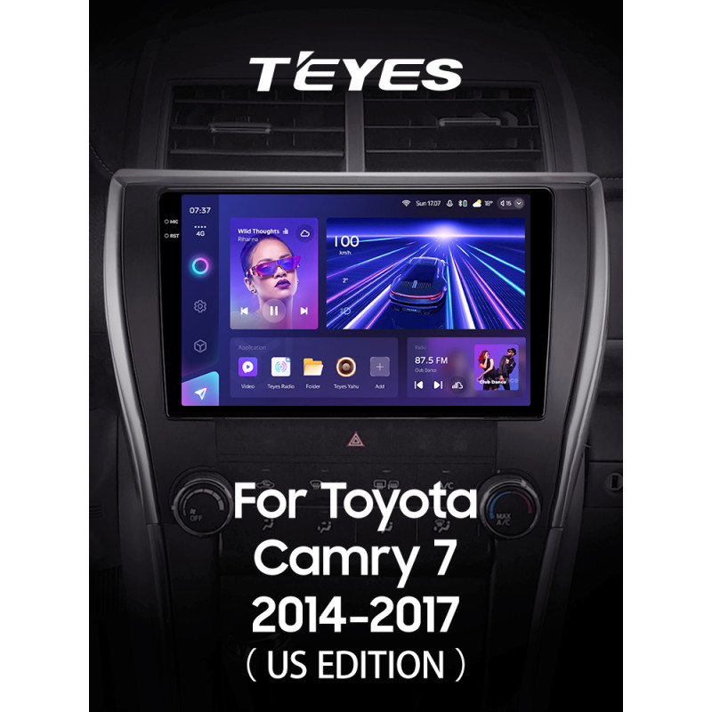 Android head unit Teyes CC3 4+32 Gb Toyota Camry 7 XV 50 55 North America 2014-2017 (B) 10" 2k