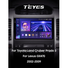 Android head unit Teyes CC3 4+32 Gb Toyota Land Cruiser Prado 120 3 III For Lexus GX470 GX 470 J120 2002-2009 (F1) (B) 9" 2k