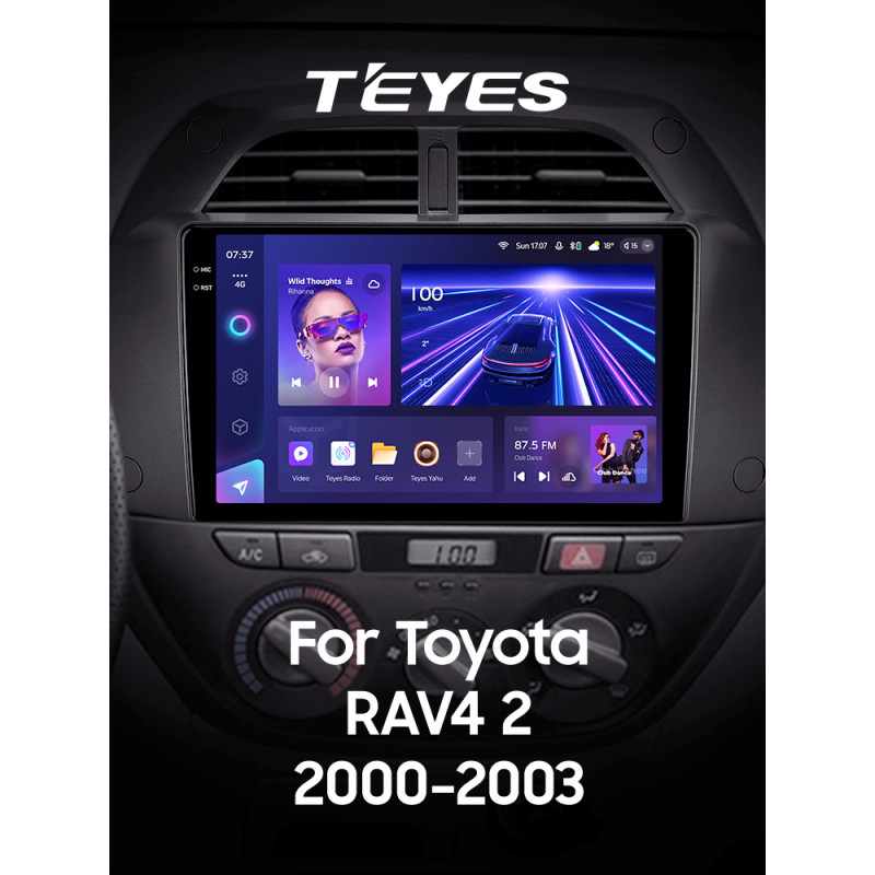 Android head unit Teyes CC3 4+64 Gb Toyota RAV4 2 CA20 CA20W XA20 2000 - 2003 (F3) 9" 2k
