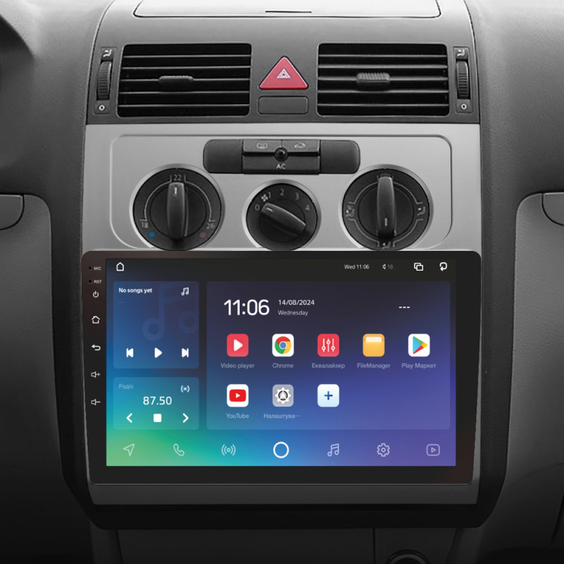 Android head unit SIGMA X10432 ANDROID 10 4+32 Gb 4G DSP Volkswagen Touran 1 2003-2010 (F1) 10"