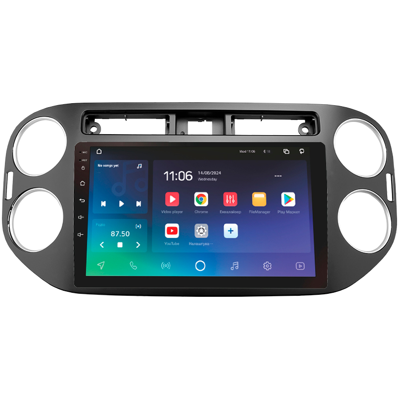Android head unit SIGMA X9432 ANDROID 10 4+32 Gb 4G DSP Volkswagen Tiguan 1 NF 2006-2017 (F1) (24mm) 9"