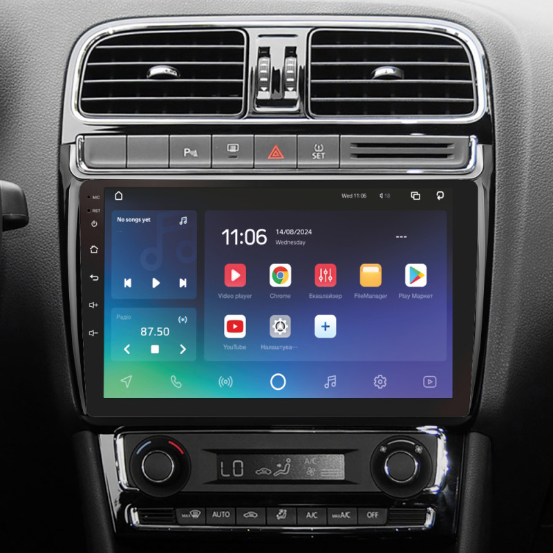 Android head unit SIGMA X9432 ANDROID 10 4+32 Gb 4G DSP Volkswagen POLO 5 (F1) 2008-2020 9"