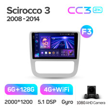 Android head unit Teyes CC3 6+128 Gb Volkswagen Scirocco 3 III Mk3 2008-2014 (F3) 9" 2k