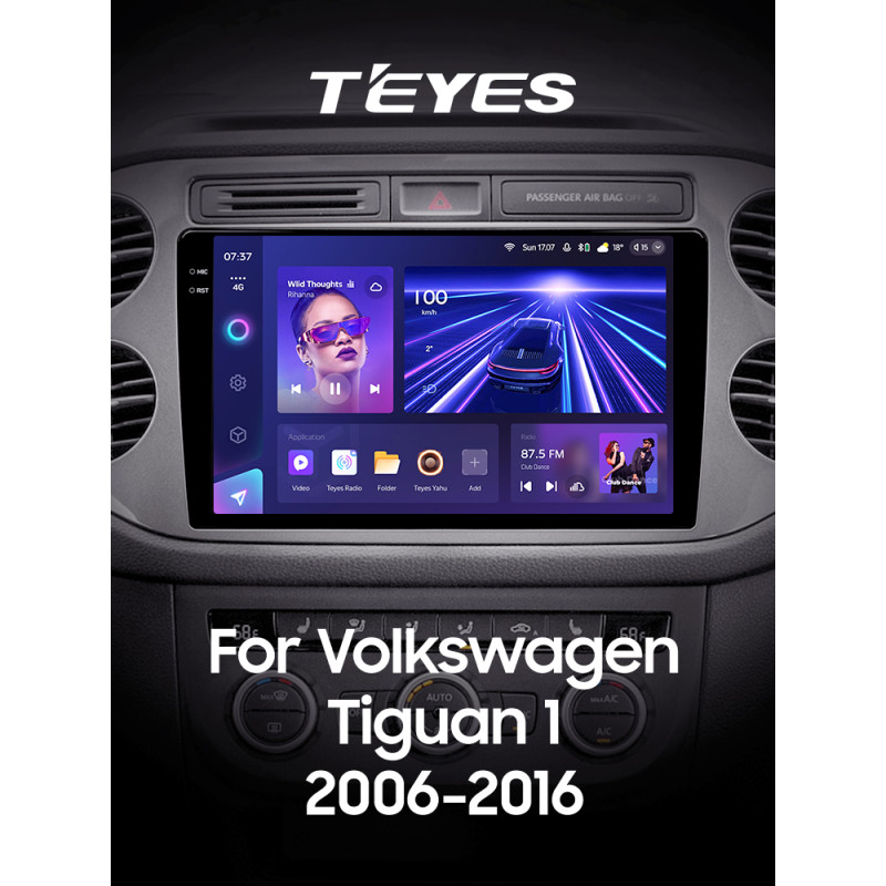 Android head unit Teyes CC3 6+128 Gb Volkswagen Tiguan 1 NF 2006-2017 (F2) 9" 2k
