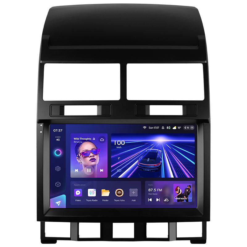 Festplattenradiosystem Teyes CC3 6+128 GB für Volkswagen Touareg GP (2002–2010, Baujahr F1) mit 9-Zoll-Bildschirm und 2K-Auflösung.