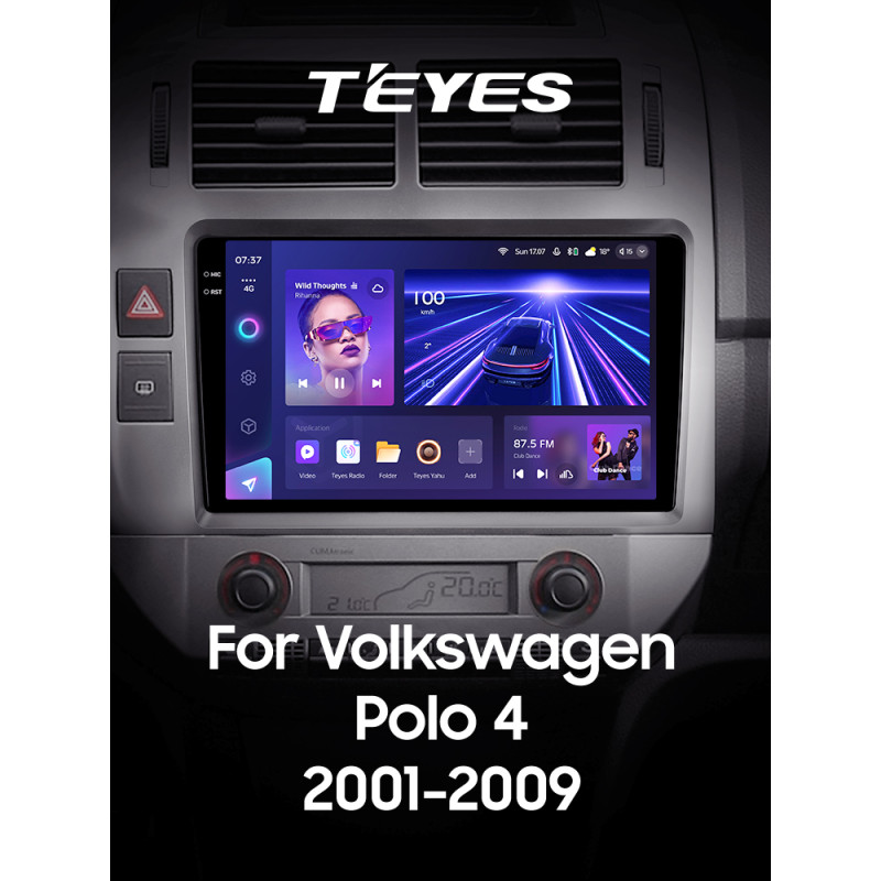 Android head unit Teyes CC3 6+128 Gb with 360° surround view° Volkswagen Polo Mk4 IV 4 (F2) 2001-2009 9" 2k