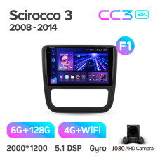 Android head unit Teyes CC3 6+128 Gb Volkswagen Scirocco 3 III Mk3 2008-2014 (F1) 9" 2k