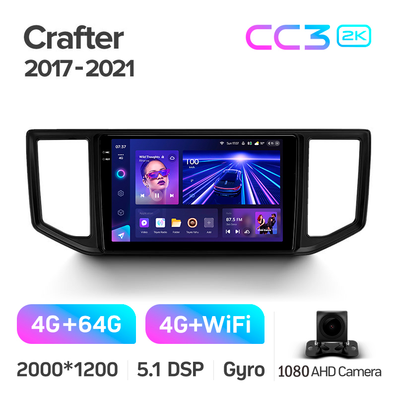 Magazynofon Teyes CC3 4+64 GB Volkswagen Crafter 2017–2021, 10