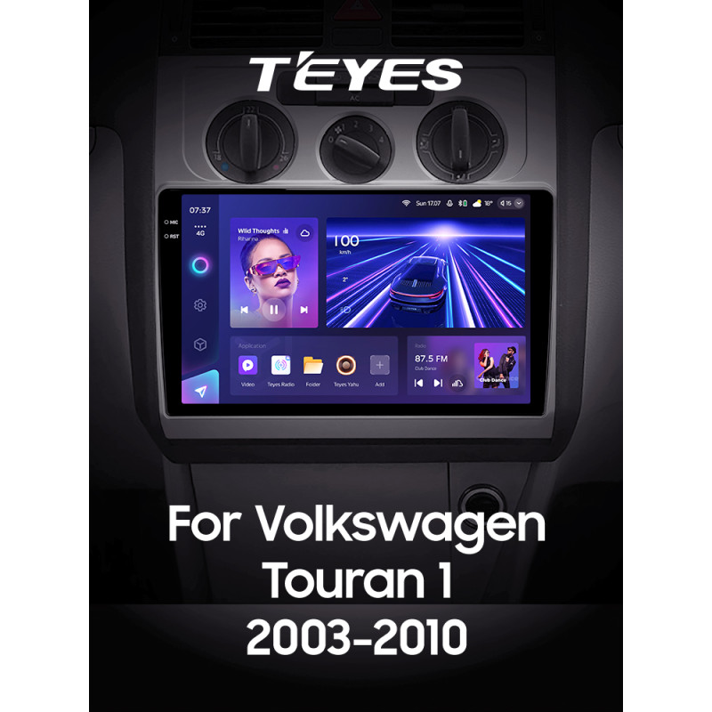 Android head unit Teyes CC3 6+128 Gb with 360° surround view° Volkswagen Touran 1 2003-2010 (F2) 10" 2k