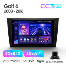 Android head unit Teyes CC3 4+64 Gb Volkswagen Golf 6 2008-2016 9" 2k