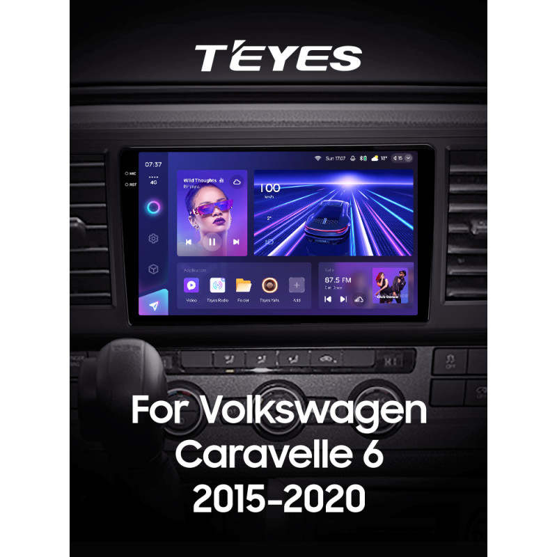 Android head unit Teyes CC3 6+128 Gb Volkswagen Caravelle 6 T6.1 T6 2015 - 2020 9" 2k (L1)
