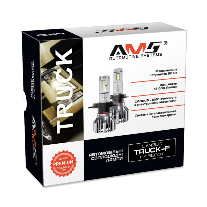 LED bulb AMS TRUCK-F H4 H/L 5500K CANBUS