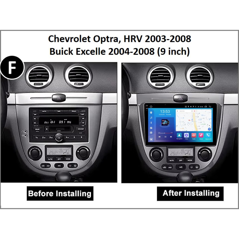 Android head unit FORS.auto FS 8 PRO MAX for Chevrolet Optra, HRV 2003-2008/Buick Excelle (Hatchback) 2004-2008 (8+256Gb, 9", Auto AC)