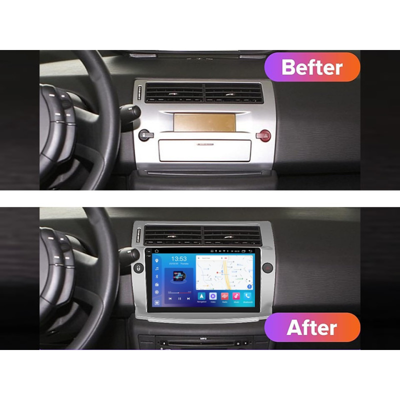 Android head unit FORS.auto FS 6 PRO MAX for Citroen C-Quatre/C-Triomphe (6+128Gb, 9", LHD) 2008-2011