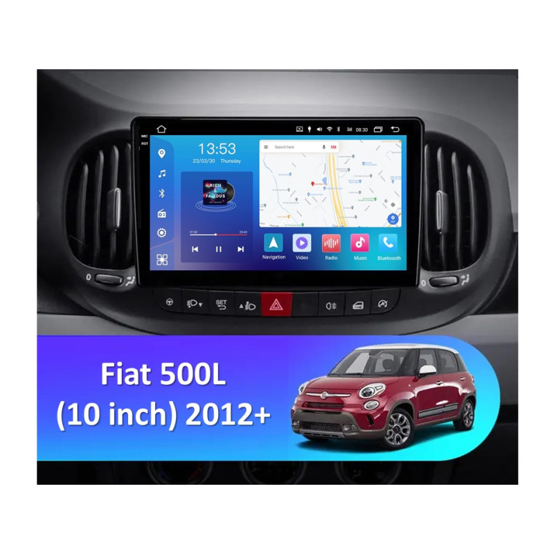 Android head unit FORS.auto FS 4 PRO (2K) for Fiat 500L (4+64Gb, 10") 2012+