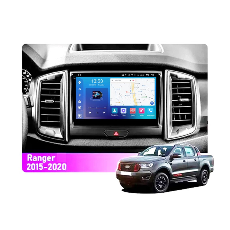 Android head unit FORS.auto FS 6 PRO MAX for Ford Ranger (6+128Gb, 9", Silver) 2015-2020