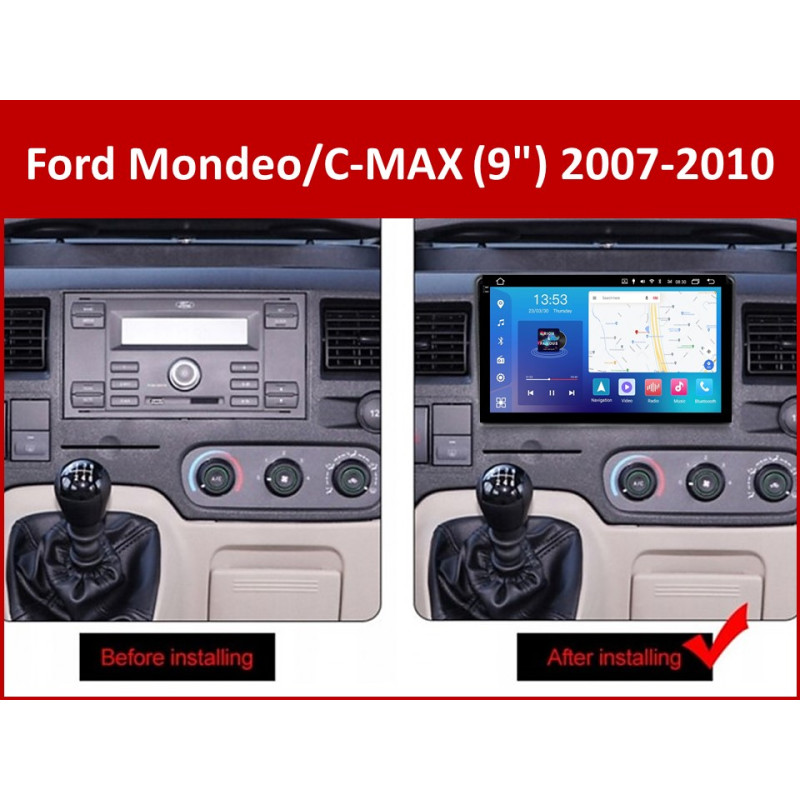 Android head unit FORS.auto FS 6 PRO MAX for Ford Mondeo/C-MAX (6+128Gb, 9") 2007-2010
